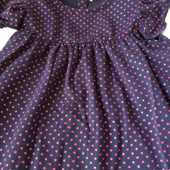 Adorable Essentials Dress Blue Pink Polka Dots Size 4T - Picture 2 of 5